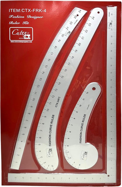 Fashion Designers Ruler Kit - French Curves, L-Square, Curve Stick