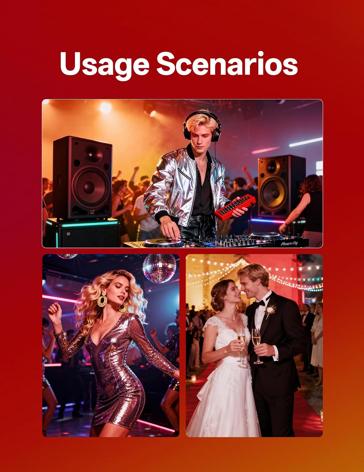 Stage Lights 10 Packs 36LED RGB LED Par Lights, 7 Channel DJ Party Lights with Remote Control & DMX Controller Sound