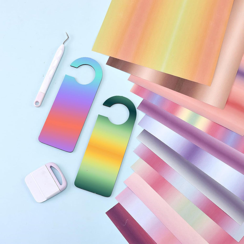 Gradient Rainbow Sublimation Ink Transfer Paper 12 Sheets 12"x10" | Watercolor sublimation transfer sheets,works with