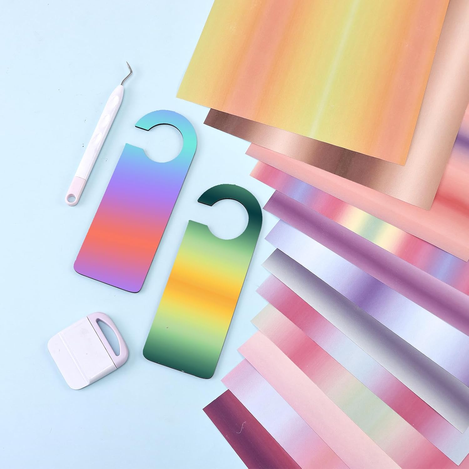 Gradient Rainbow Sublimation Ink Transfer Paper 12 Sheets 12"x10" | Watercolor sublimation transfer sheets,works with
