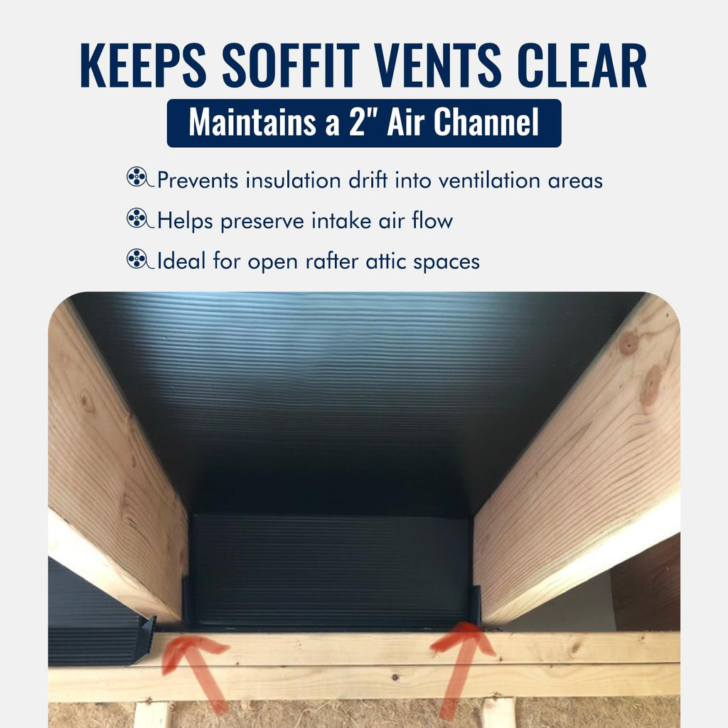 SmartBaffle 16 Attic Insulation Baffle - Polyethylene Attic Baffles for 14.5" Rafter Bays with 2" Air Channel