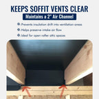 SmartBaffle 16 Attic Insulation Baffle - Polyethylene Attic Baffles for 14.5" Rafter Bays with 2" Air Channel