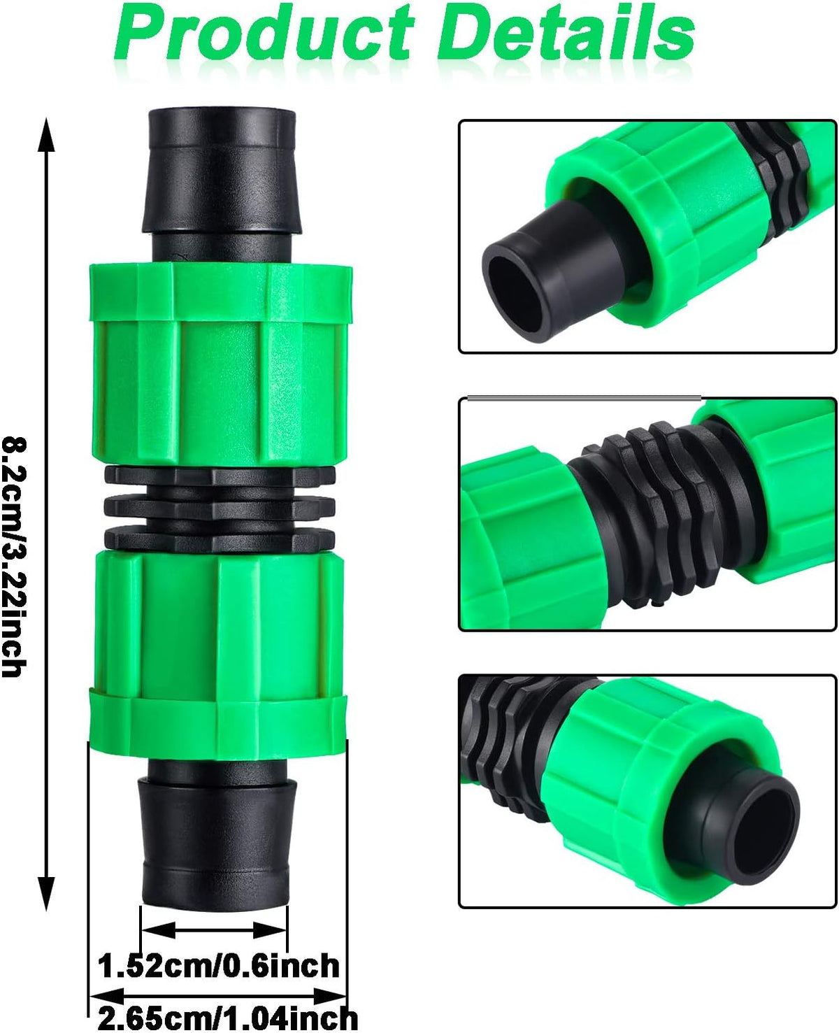 Hotop 12 Pieces 5/8 Drip Irrigation Coupling
