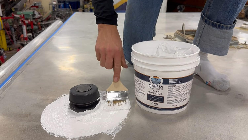 100% Silicone Roof Patch – Prevent and Repair Leaks – Complete Waterproofing – Easy Trowel or Brush Application…(1/2