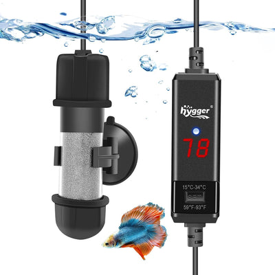 Small Aquarium Betta Heater, Submersible Fish Tank Heater 10W/25W/50W/100W with LED Digital Display, Suitable for