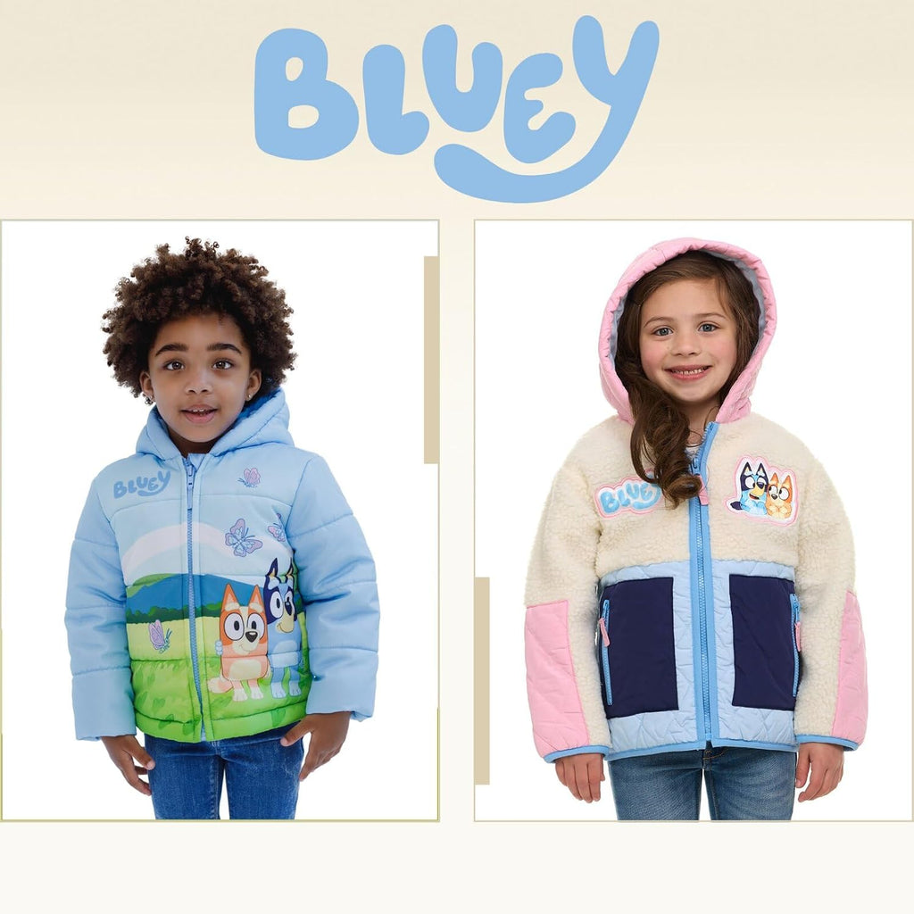 Girls Zip Up Puffer Jacket Toddler to Little Kid Sizes (2T - 7-8)