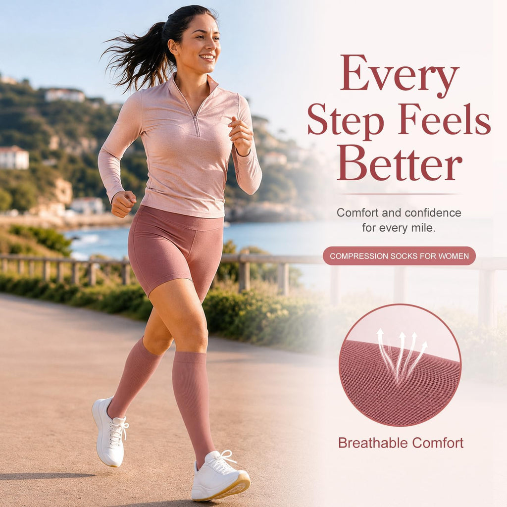 4 Pairs-Compression Socks for Women&Men Circulation-Best Support for Nurses,Running,Athletic