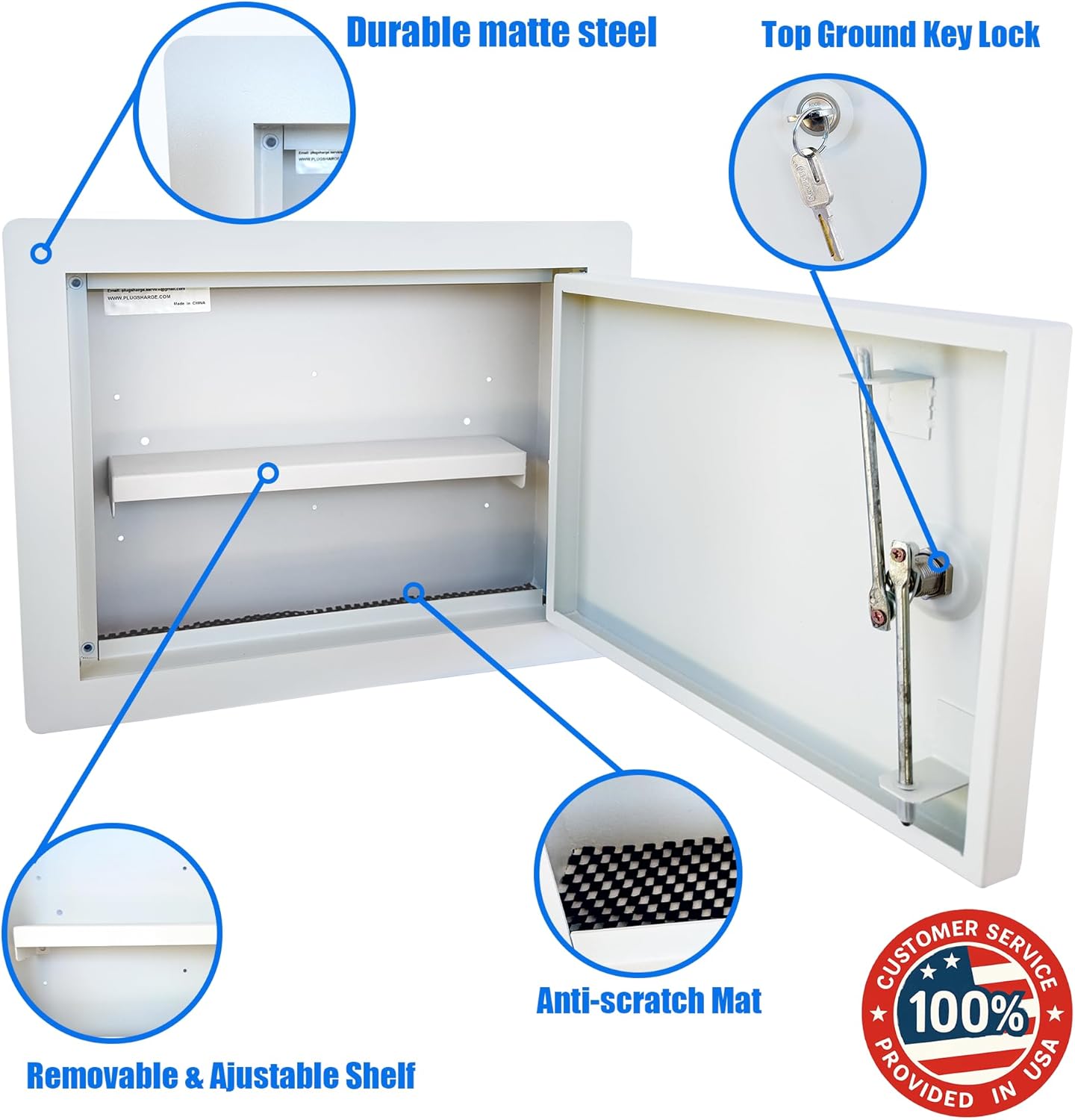 In-Wall Safe with Key Lock, Concealed Heavy-Duty Steel Wall Safe for Documents, Jewelry, Cash & Valuables, Recessed