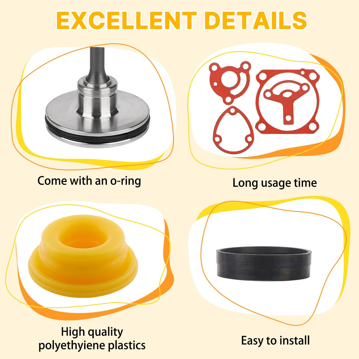 877-323 Tools Parts Gasket Kit，Include Bumper, Ribbon Spring, O-Ring