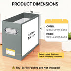 2PK File Organizer Box, Cardboard File Folder Organizer with Handle