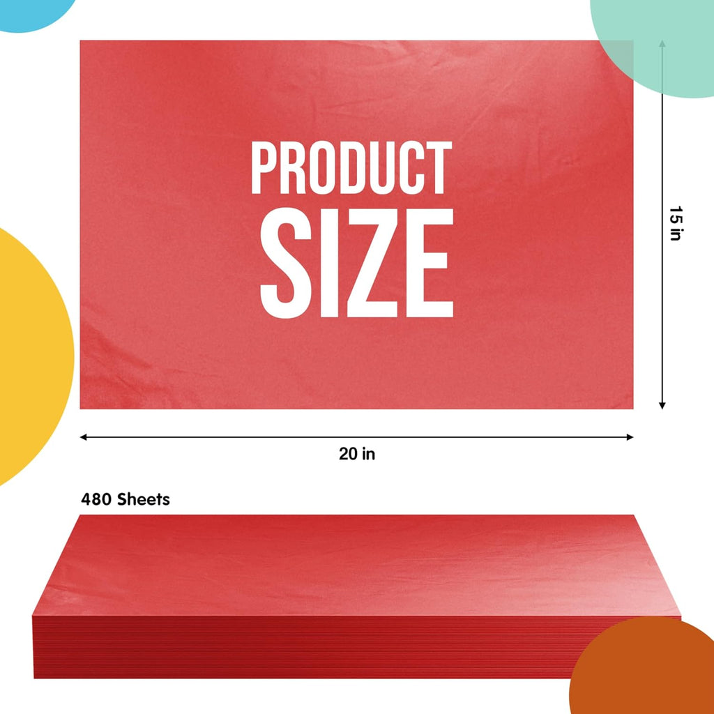 Red Tissue Paper for Gift Bags 15" X 20" 480 Sheets