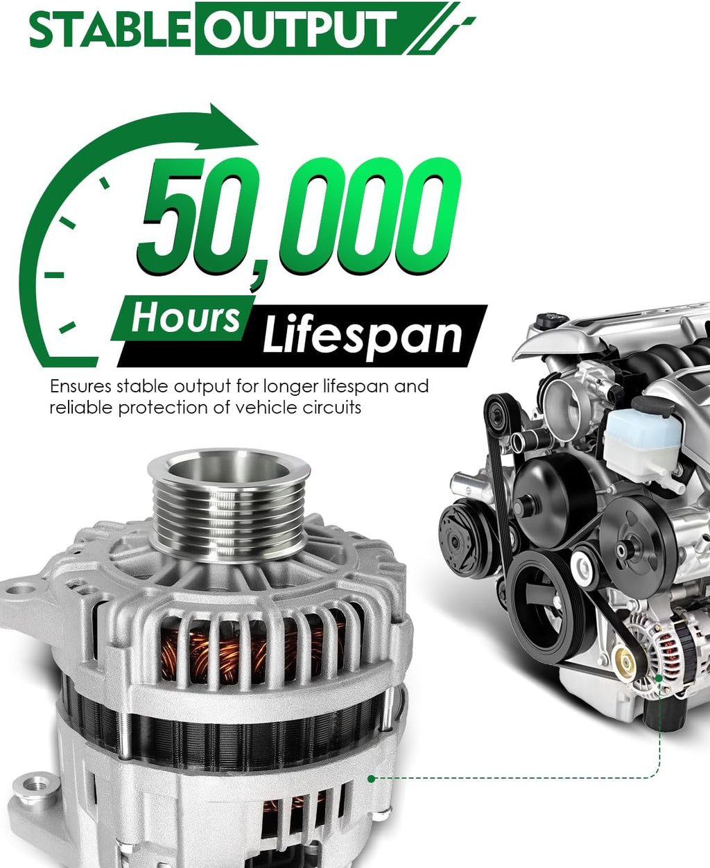 Alternator for:-Nissan Titan 2004-2006, Pathfinder Armada 2004
