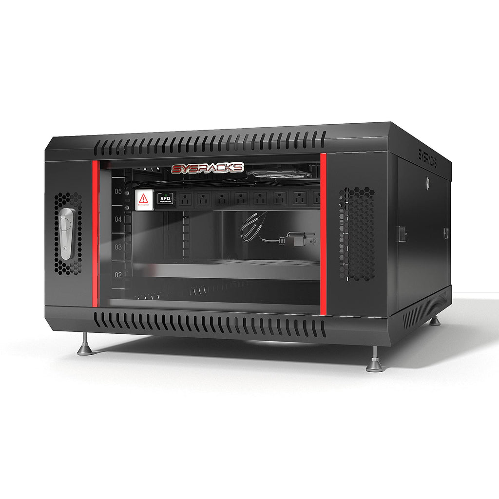 6U Network Rack Wall Mount - Locking Server Cabinet - AV Audio Rack - Data Racks - Lockable IT - Cabinet Enclosure