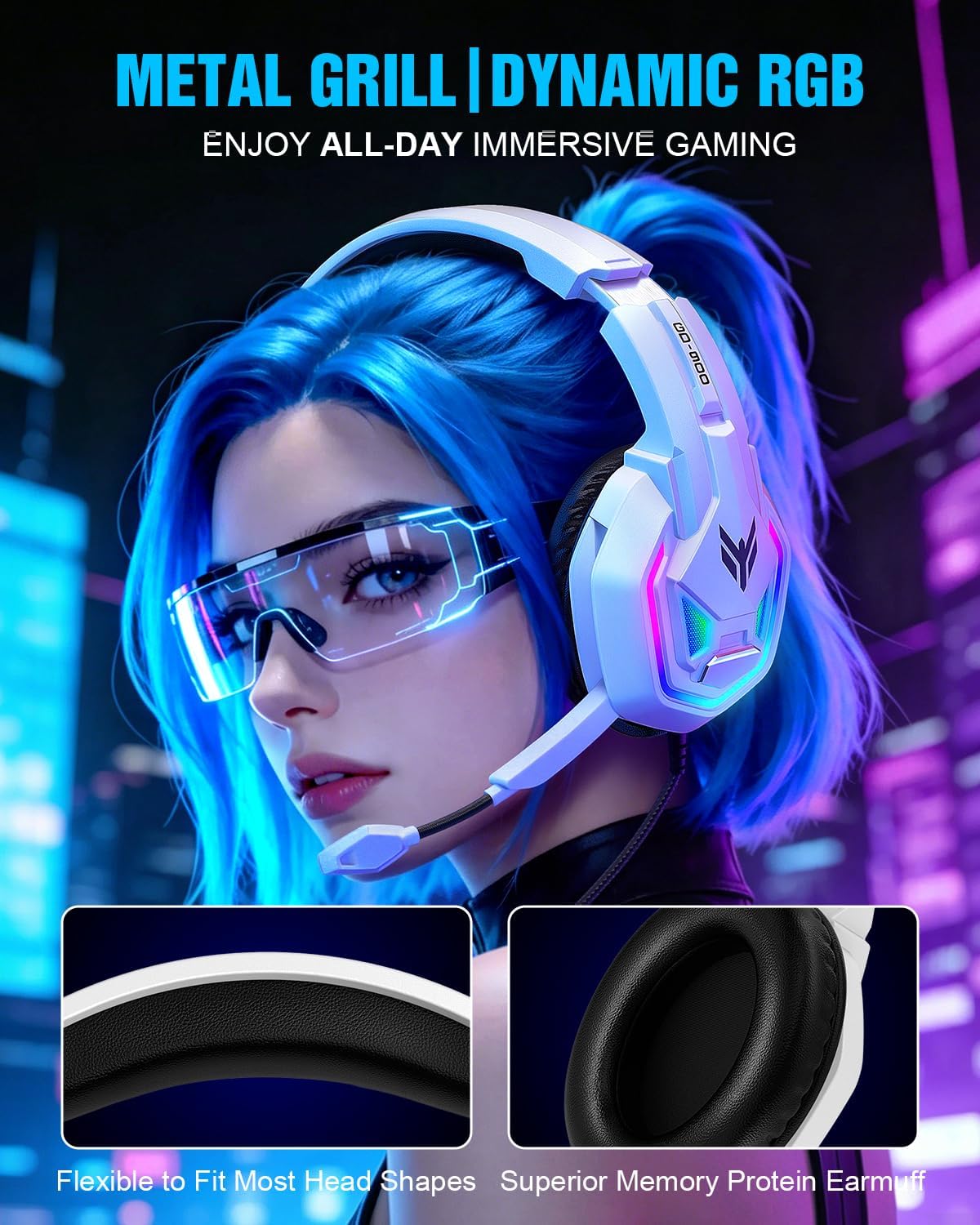 Gaming Headset for Xbox Series X|S Xbox One PS5 PS4 PC Switch Mac, Wired Over Ear Headphones with 7.1 Surround Sound