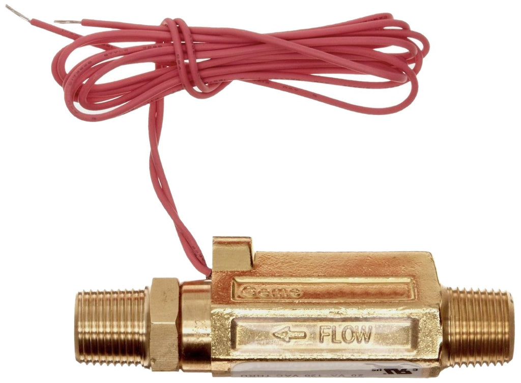 Gems Sensors FS-380 Series Brass High Pressure Flow Switch, Inline, Piston Type, 1 gpm Flow Setting, 3/8" NPT Male