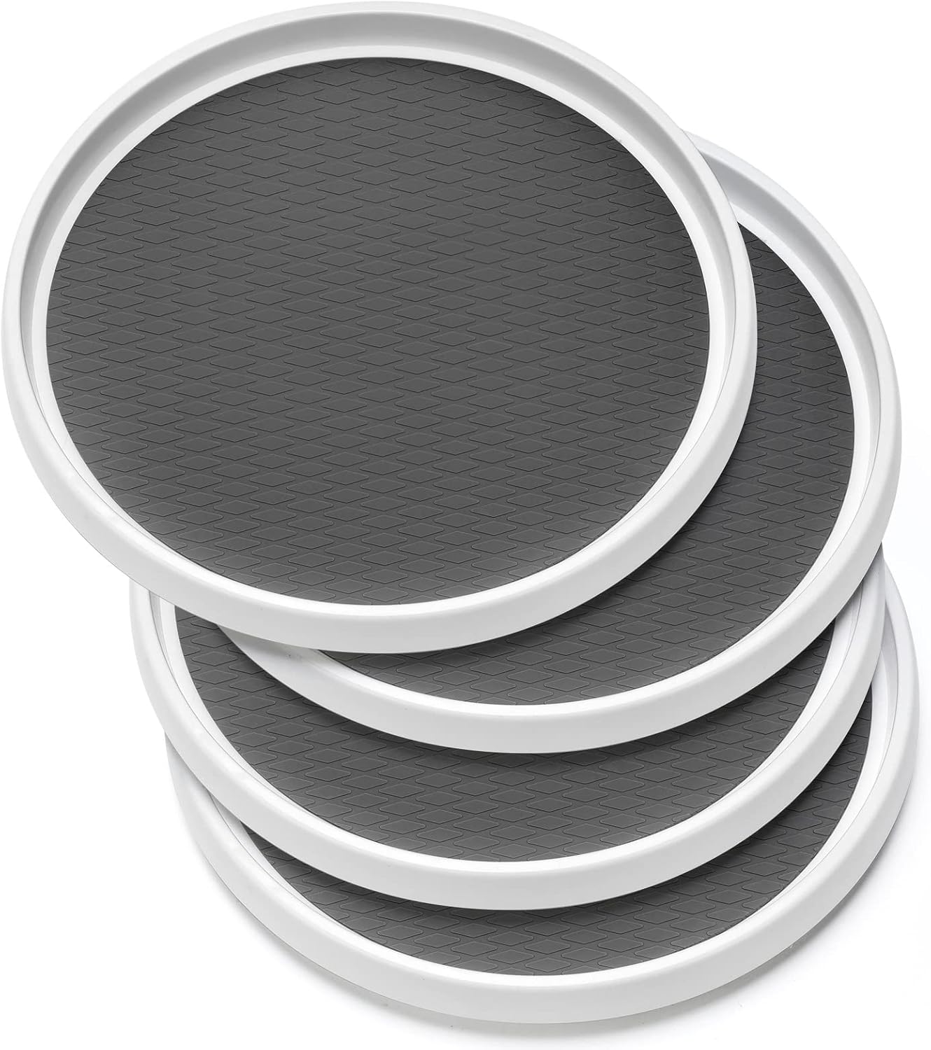 Set of 4, 10 Inch Non-Skid Lazy Susan Organizers - Turntable Rack for Cabinet, Pantry Organization and Storage