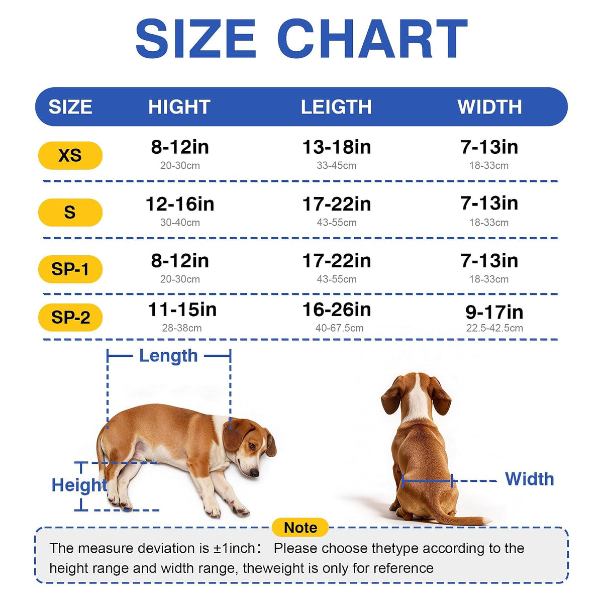 Dog Wheelchair for Back Leg Dog, 16–21L 7–11H,Rear Legs Support