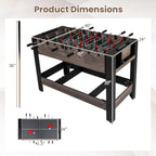 3 in 1 Multi Game Table, Swivel Combo Game Table with Foosball, Billiards & Table Tennis, Rod Storage Rack