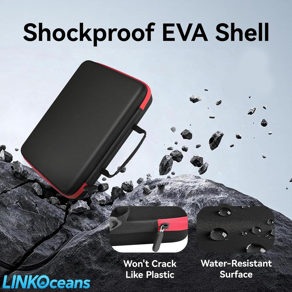 Battery Organizer with BT-168 Tester, EVA Storage Case | 210+ AA AAA C D 9V Capacity, Fireproof Waterproof