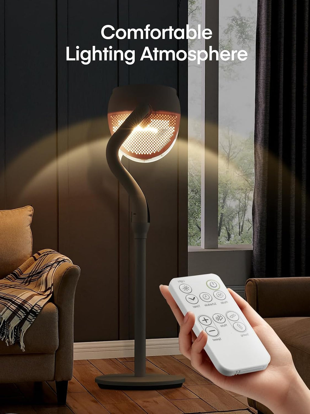 Quiet Air Circulator Fan for Bedroom，120° + 90° 3D Oscillating Pedestal Fan with Remote, 25dB Sleep Mode, 12 Speeds