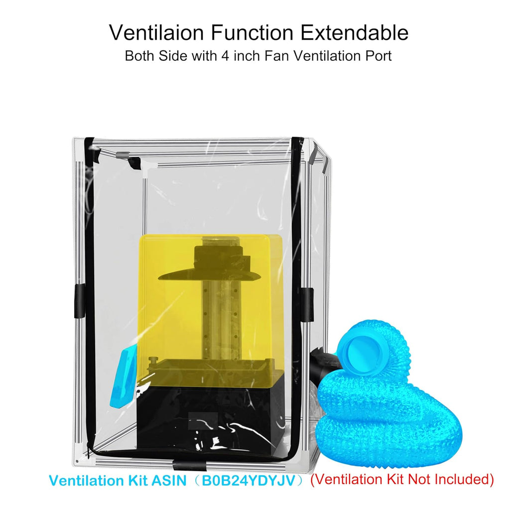 Transparent Enclosure for 3D Printer Resin Printer Enclosure Clear TPU Protective Cover Dustproof Tent With