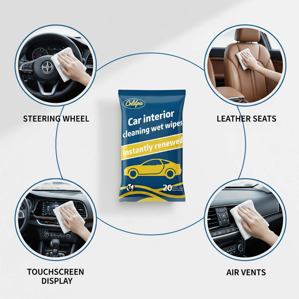Car Cleaning Wipes, Multipurpose Vehicle Interior Surface Wipes, Soft Disposable Cleaning Cloth for Car Dashboard