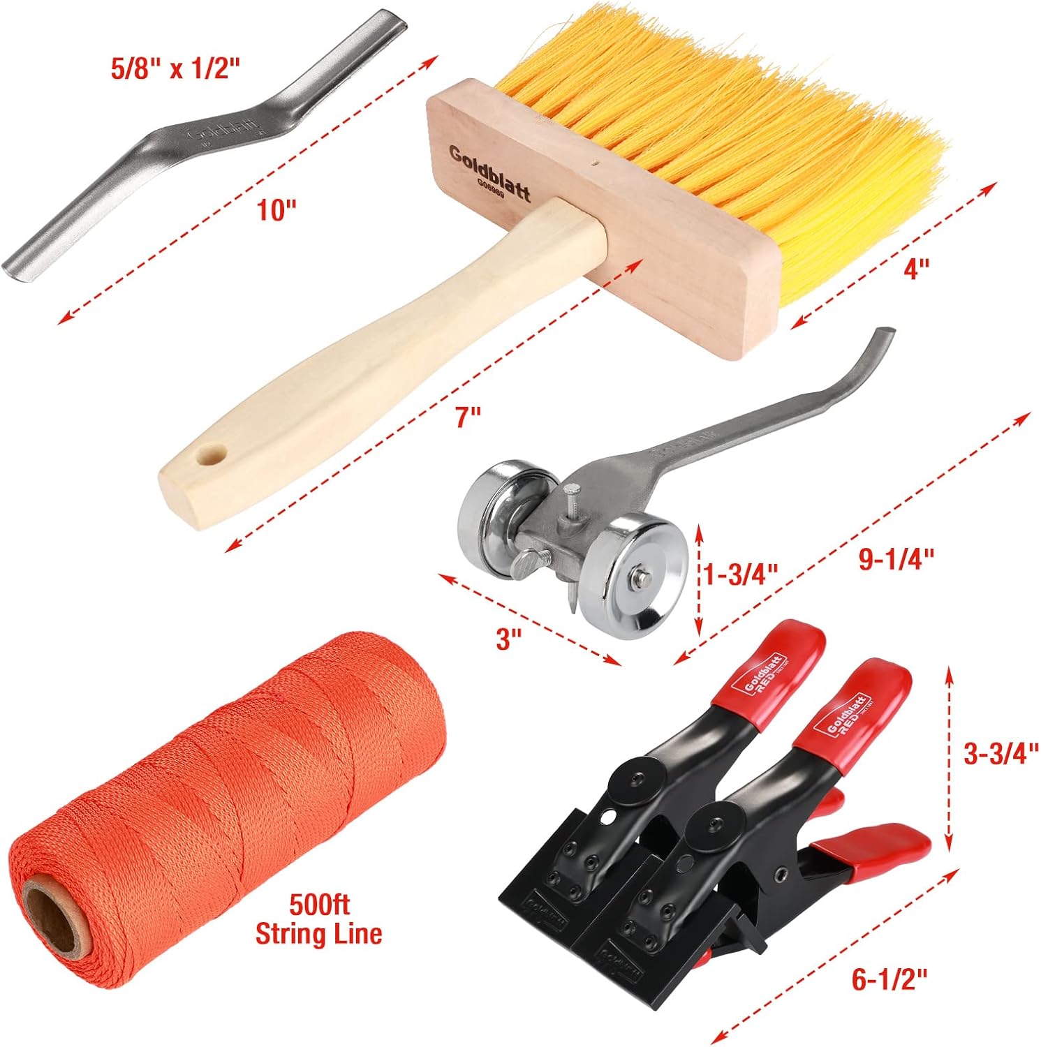 12PCS Masonry Tool Set, Brick Laying Tools with Pointing Trowel | Hardened Steel & CRV Blades, Brick Pointing Tool