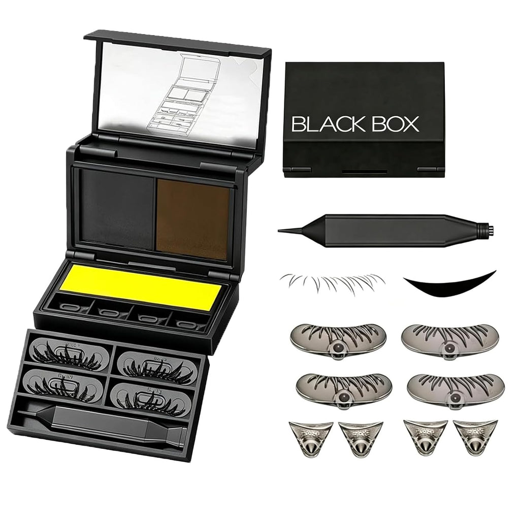 Black Box Eyelash Stamp Kit,3-In-1 Wing Eyeliner & Lower Lash & Freckle Marking Stamping Tool
