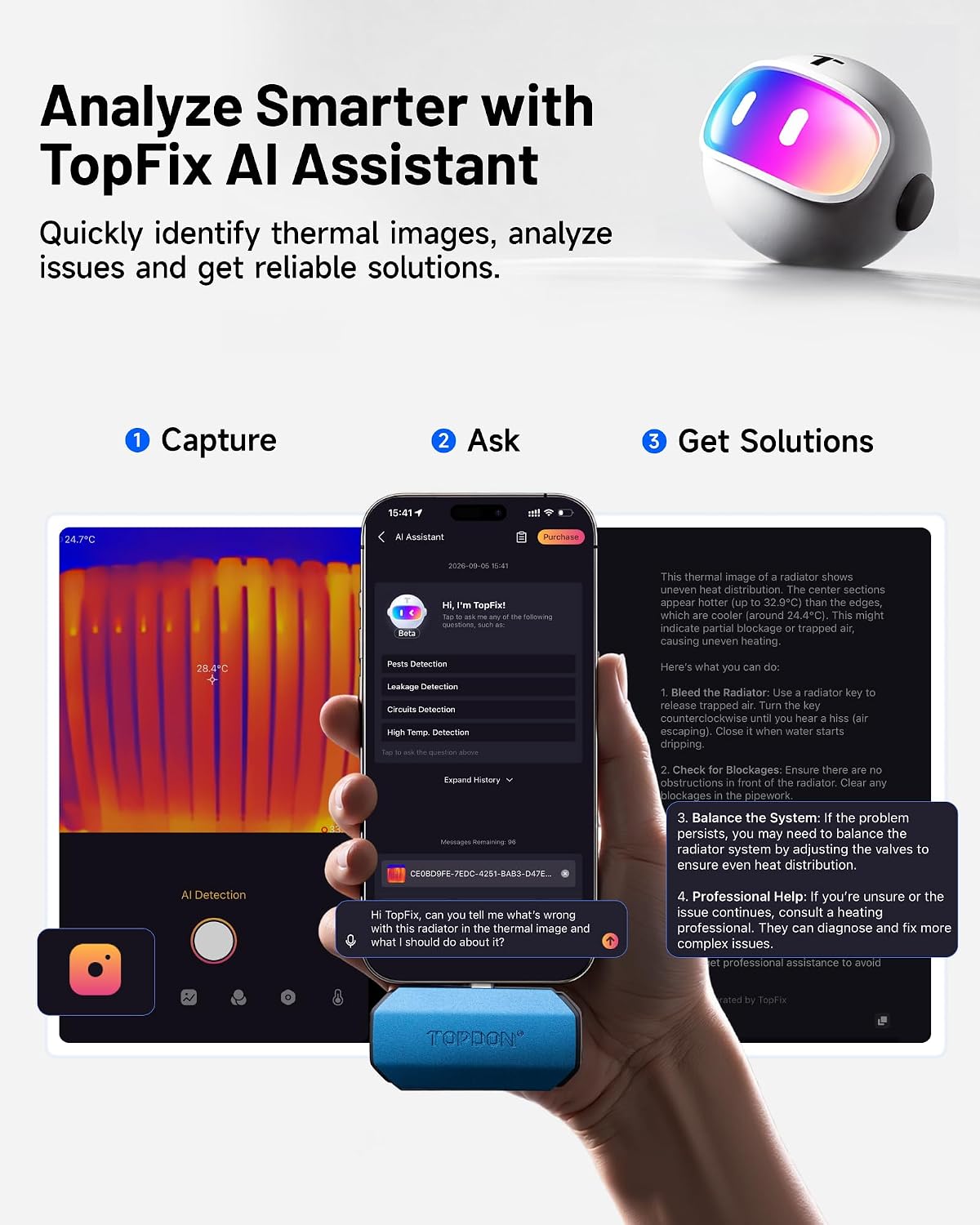 TOPDON TC001 Mini 384×384 Thermal Imaging Camera for iPhone Android iPad