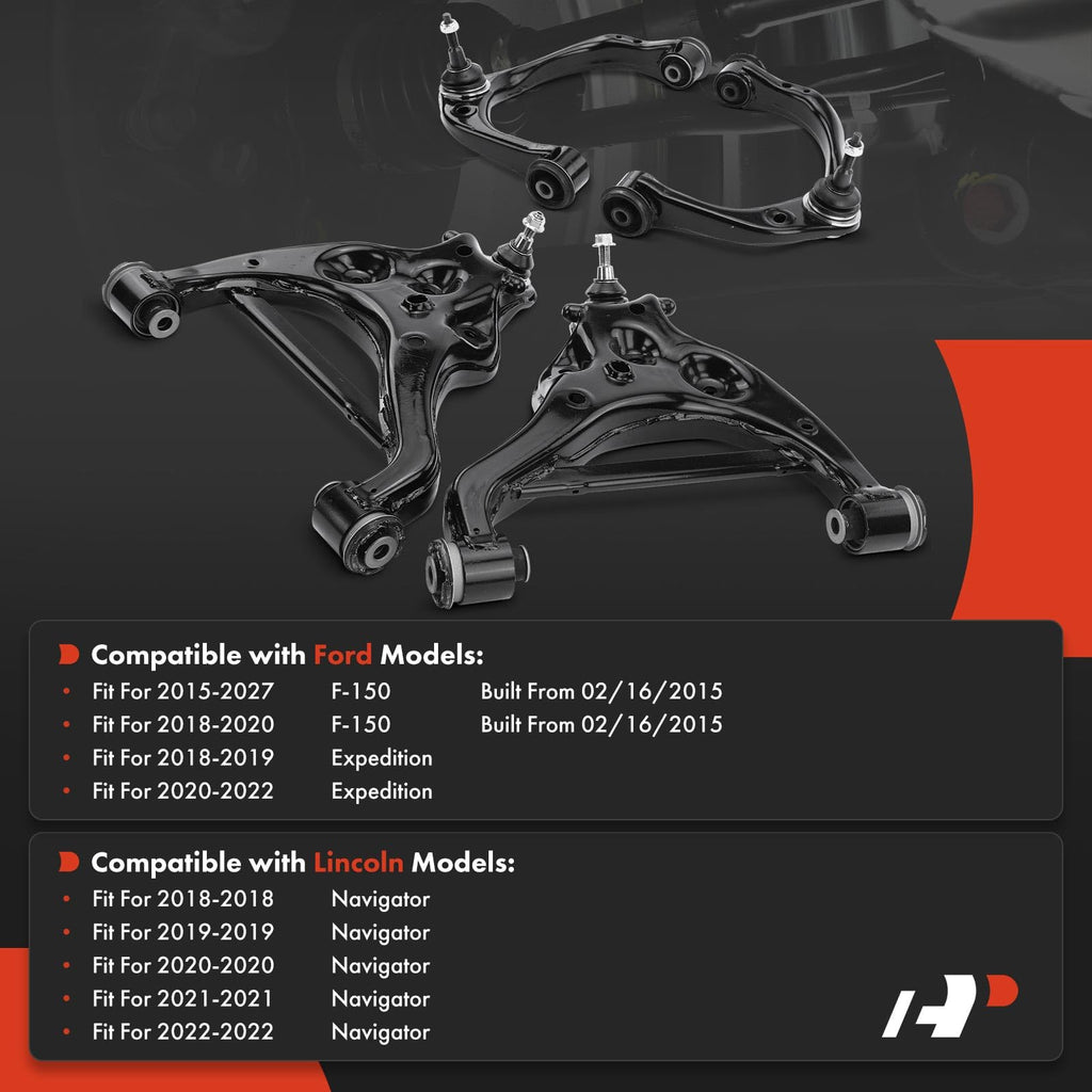 A-Premium Front Upper & Lower Control Arm Kit, with Ball Joint & Bushing