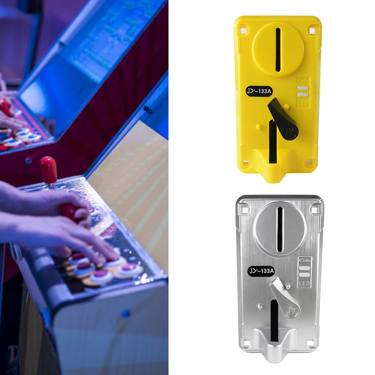 Comparable Roll Down Electronic Coin Selectors with LED, Yellow