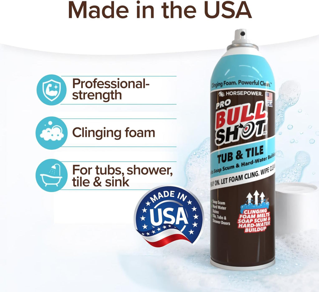 Bull Shot Tub & Tile Pro Foaming Bathroom Cleaner for Soap Scum