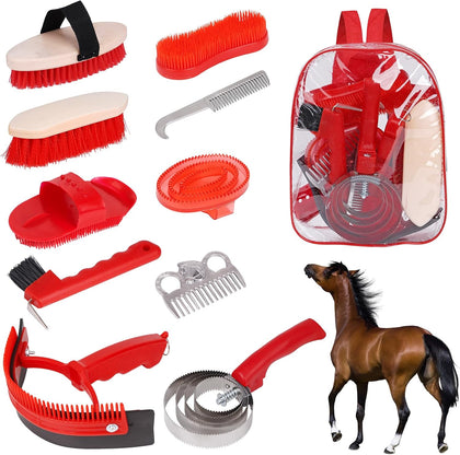 Horse Grooming Kit, 10pcs Horse Brushes & Cleaning Tool Set