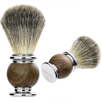 Men's Luxury Shaving Brush - GRUTTI Shave Brush for Wet Shave Using Shaving Cream & Soap，Professional, Fast