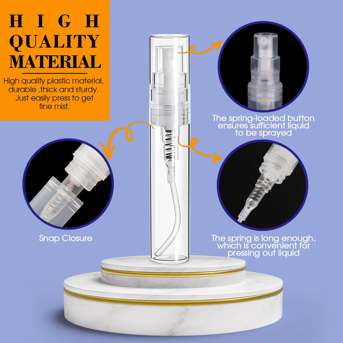 60PCS 10ml Mini Spray Bottle, Small Sample Containers for Perfume