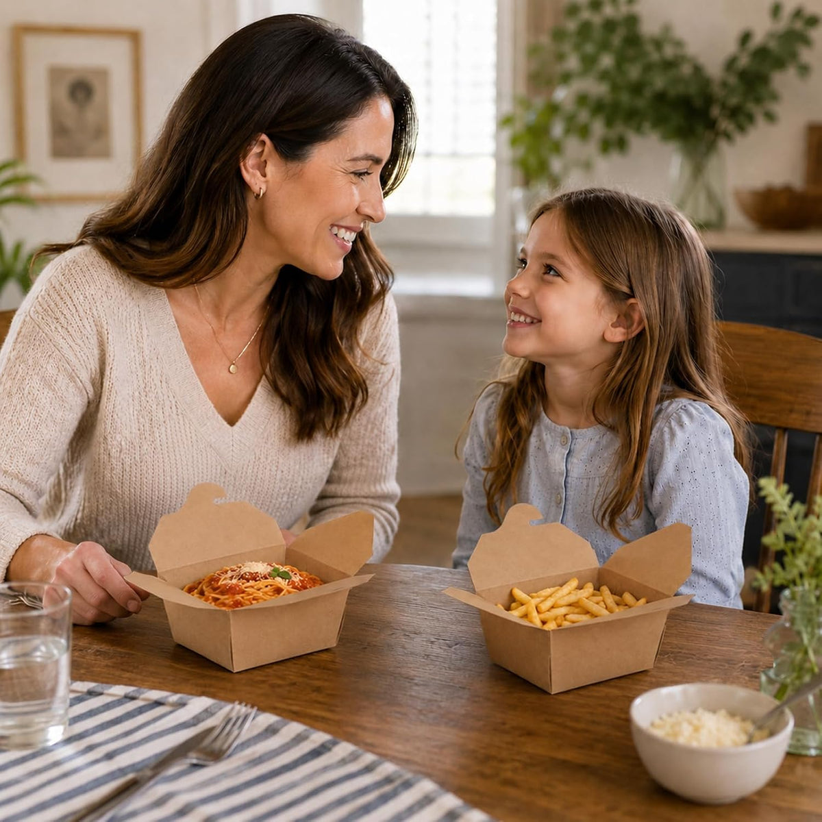 27oz Paper to Go Boxes for Food, 50 Pack Kraft Paper Take Out box