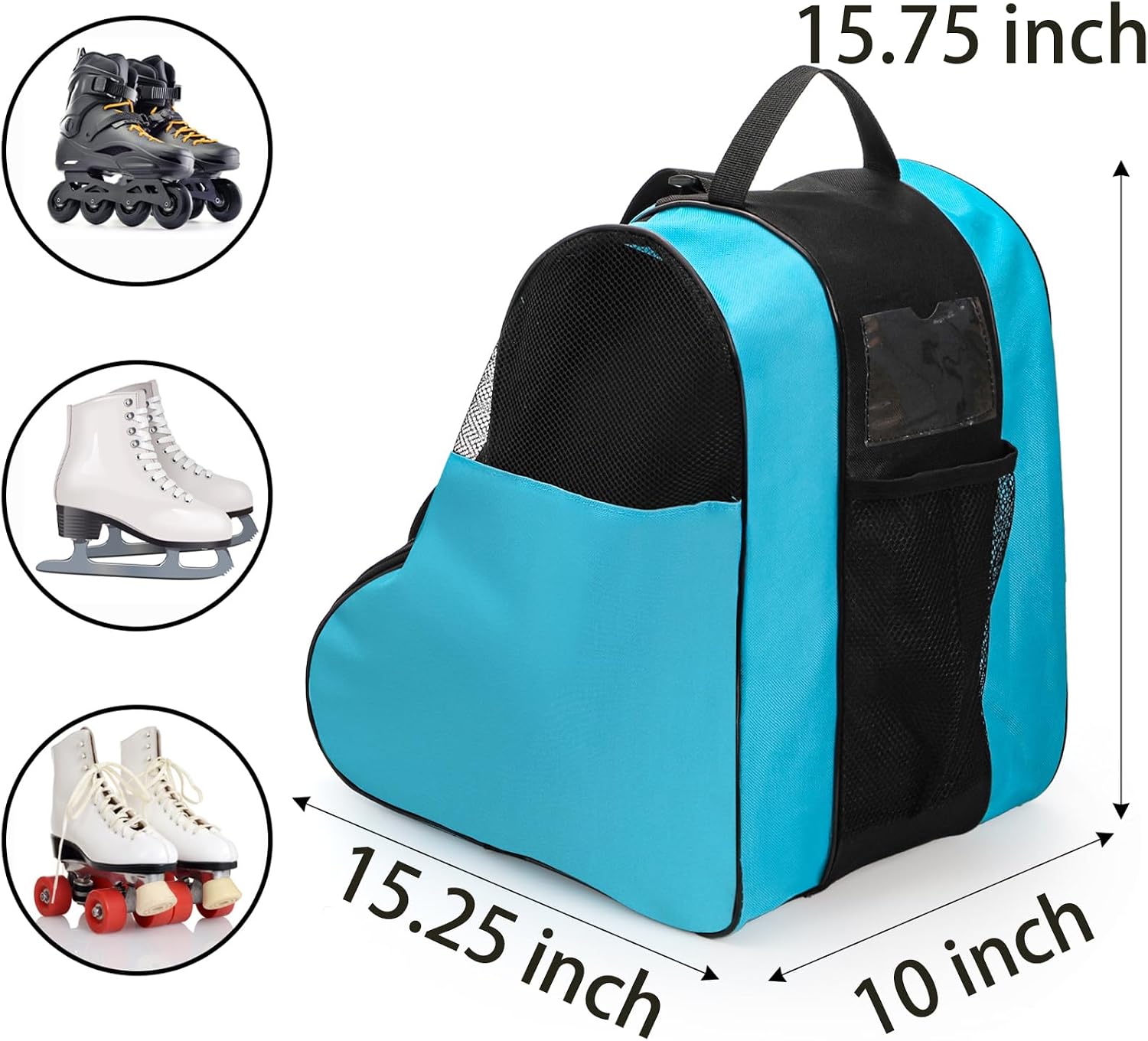 2 Pack Roller Skate Bags, Oxford Cloth Ice Skates Storage Bag with Adjustable Shoulder Strap, Figure Skating Shoes