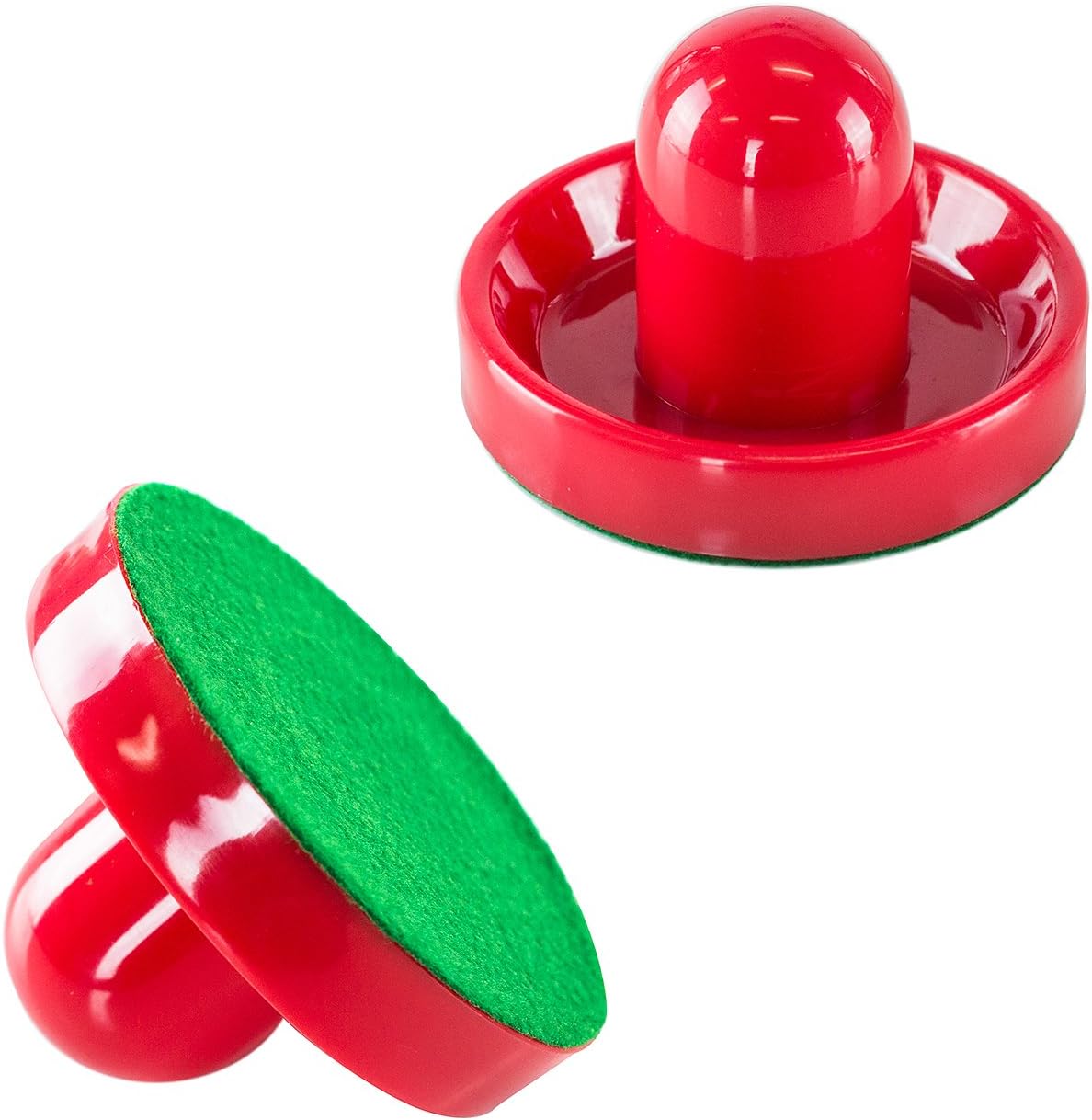 Light Weight Air Hockey Red Replacement Pucks & Slider Pusher Goalies for Game Tables, Equipment, Accessories (2