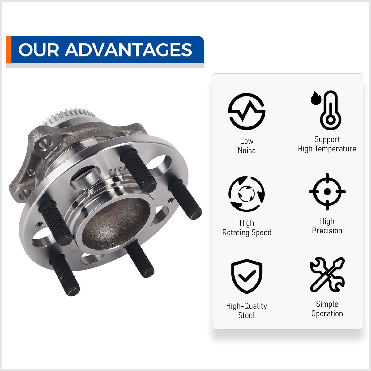PAROD Pair 512492 Rear Wheel Hub Bearing Assembly
