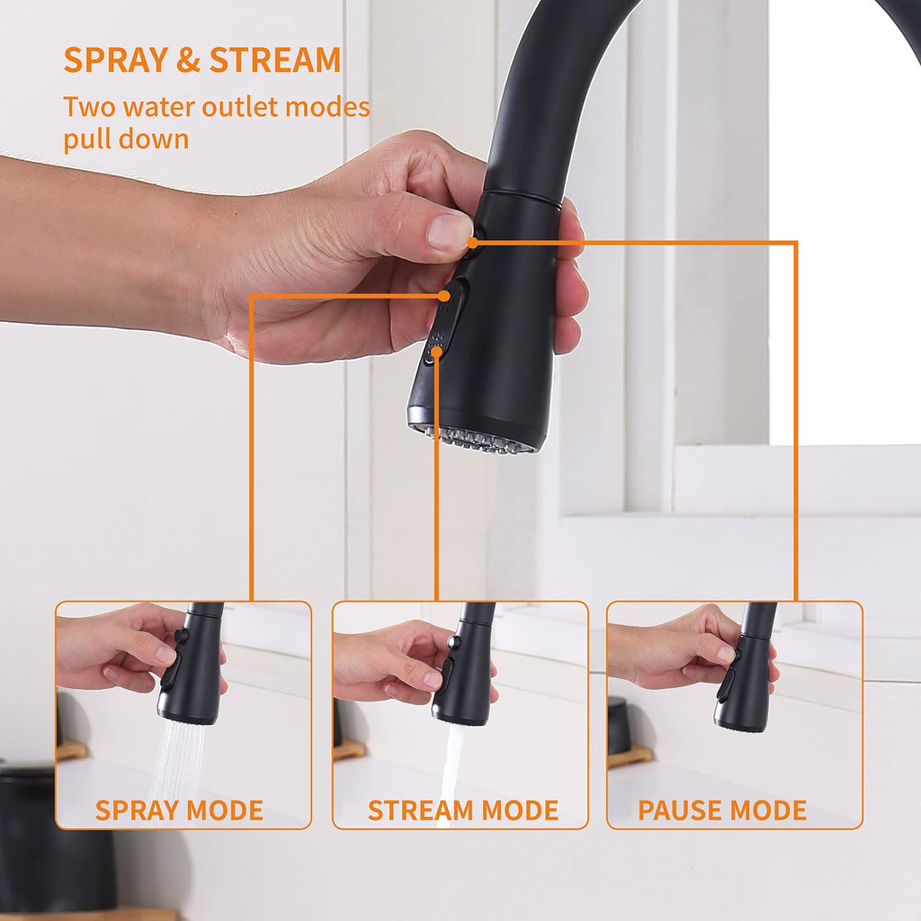 Touchless Kitchen Faucet with Pull Down Sprayer, Motion Sensor Kitchen Faucet with Kitchen Soap Dispenser, Single