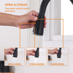 Touchless Kitchen Faucet with Pull Down Sprayer, Motion Sensor Kitchen Faucet with Kitchen Soap Dispenser, Single