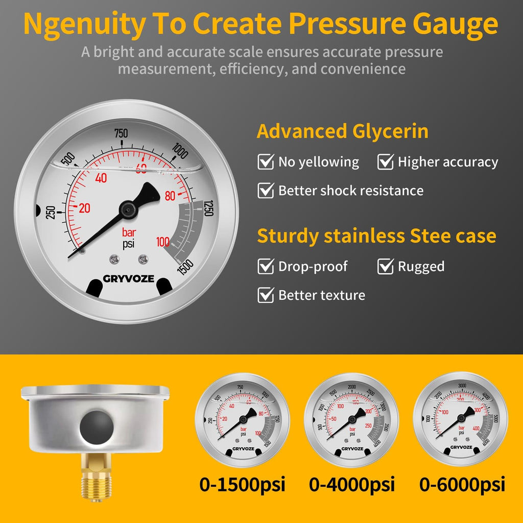 GRYVOZE Hydraulic Nitrogen Accumulator Charging Kit Nitrogen Charge Tool