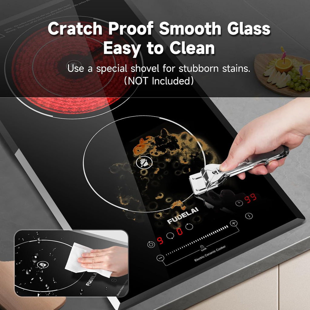 2-Burner Electric Cooktop, 3200W 240V Ceramic Hot Plate