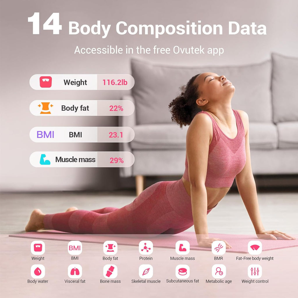 Smart Scale for Body Weight, Digital Bathroom Scale BMI Weighing Body Fat Scale, Accurate Body Composition Scale