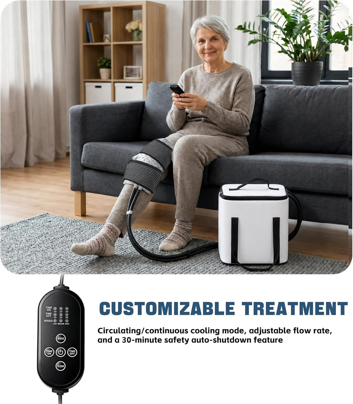 Ice Machine for Knee After Surgery 15qt, Cold Therapy Machine 6-Level Timer