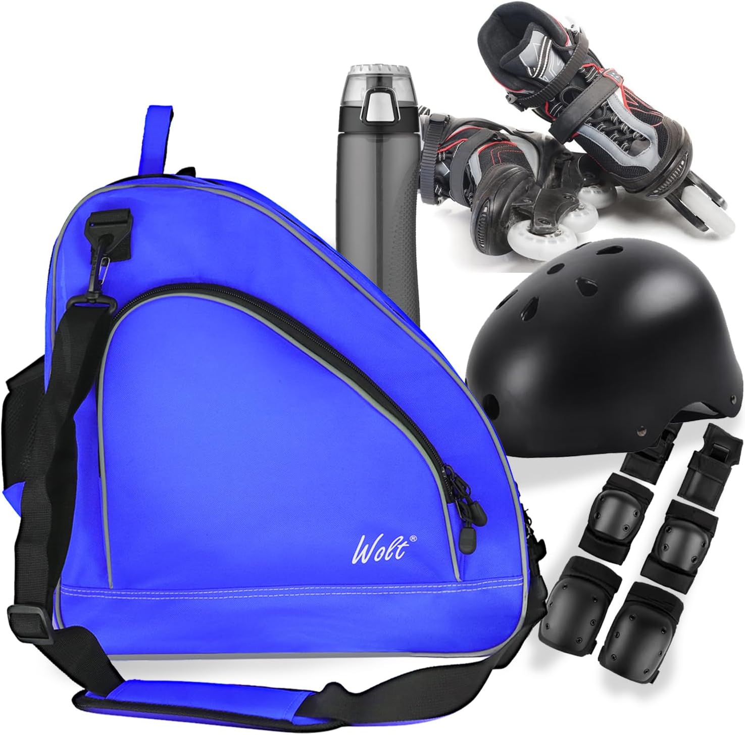Ice Skate Bag - Roller Skate Bag, Inline Skate Bag with Adjustable Shoulder Strap for Both Youth and Adults.