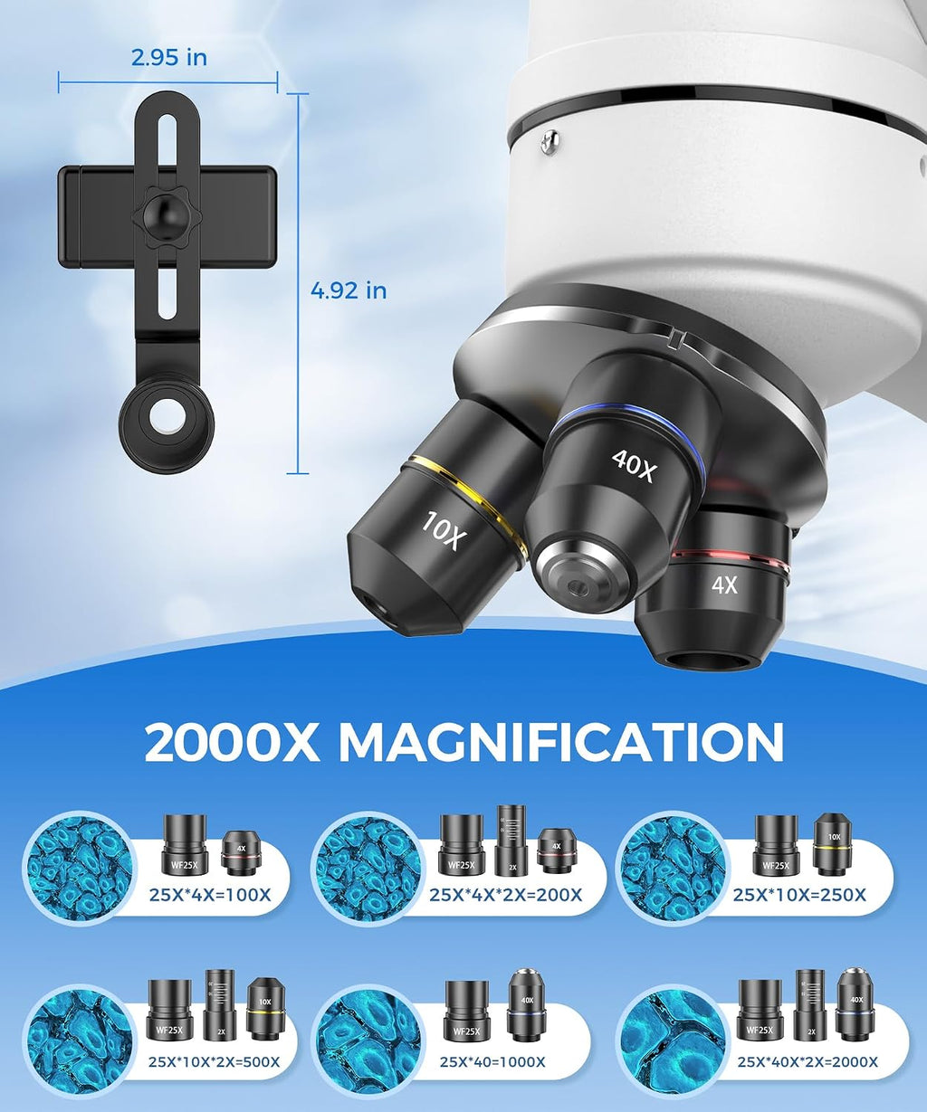 Compound Binocular Microscope for Adults, Professionals&Kids