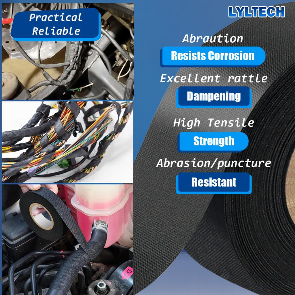 Polyester Cloth Tape for Automotive Wire Harness 7 Rolls