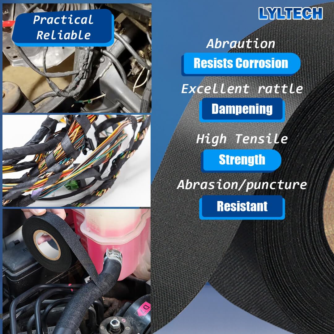 Polyester Cloth Tape for Automotive Wire Harness 7 Rolls