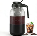 Cold Brew Coffee Maker, 64oz Mason Jar Pitcher with Stainless Steel Filter, Leak-Proof Lid with Pour Spout & Handle